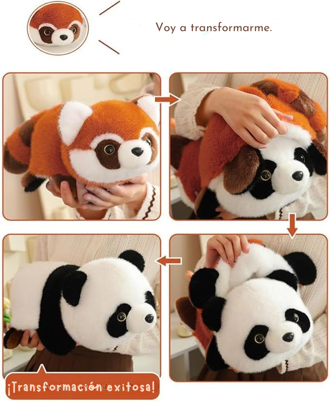 🐼Peluche de panda acogedor reversible 2 en 1💖🔄